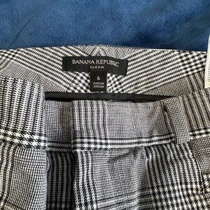 Banana Republic Sloan Black and White Plaid Pants